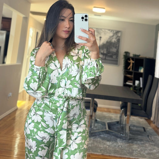 Ovi Silk Green Jumpsuit