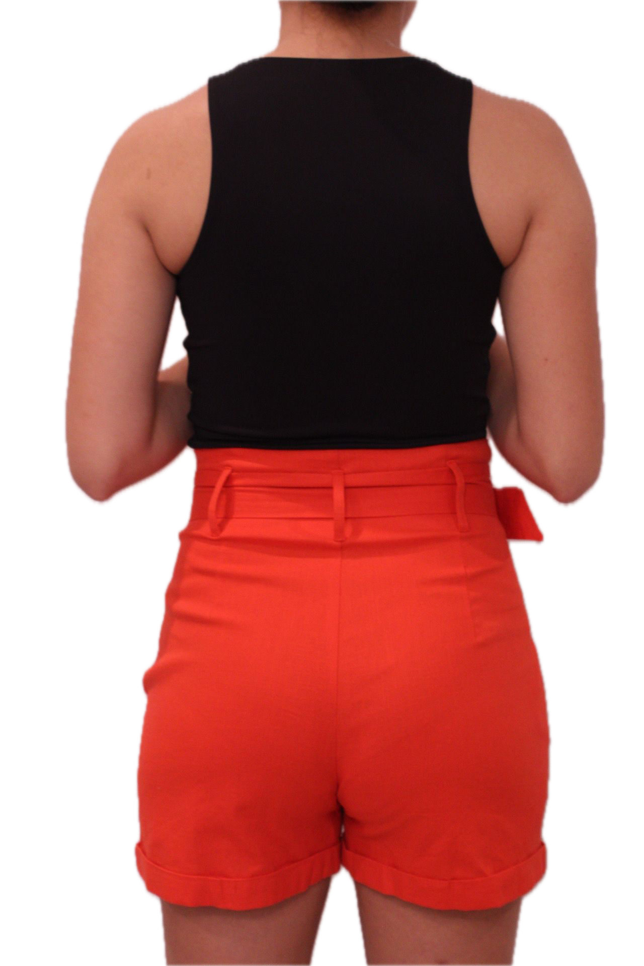 Linen Orange Shorts
