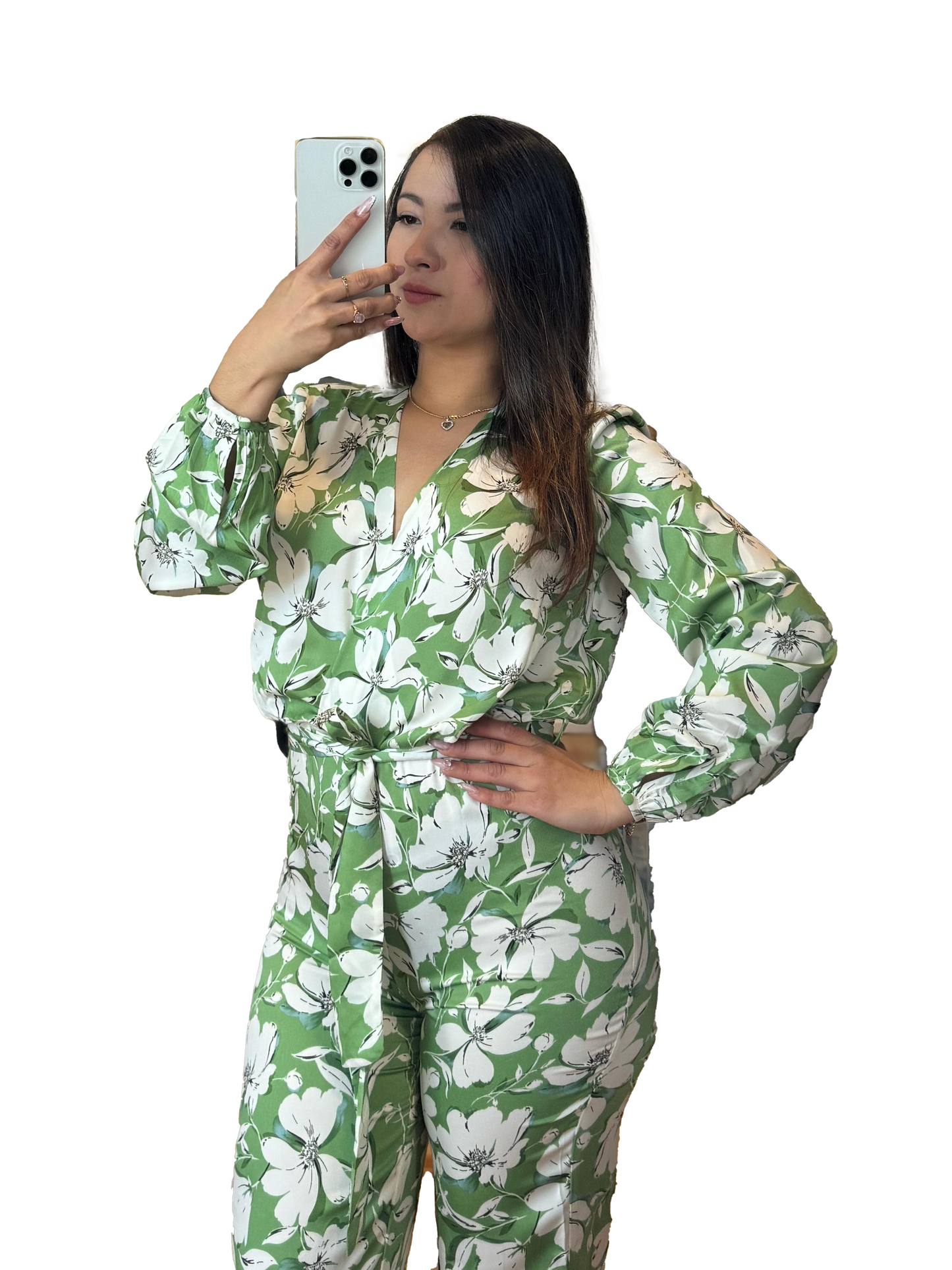 Ovi Silk Green Jumpsuit
