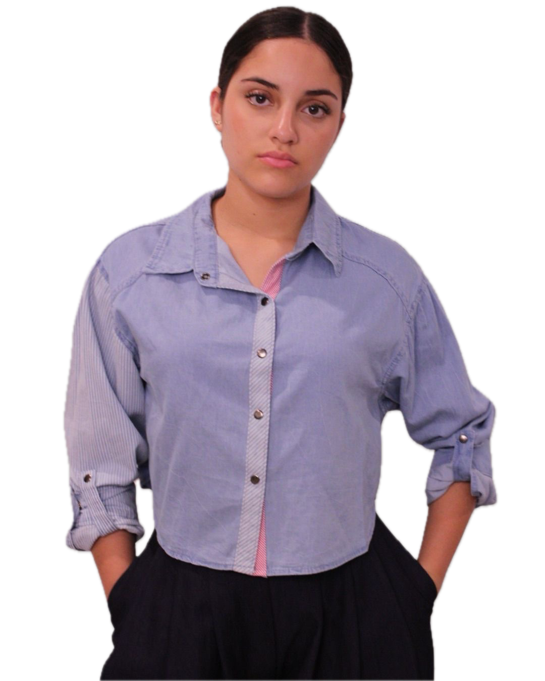 Poison Long- Sleeved Denim Top