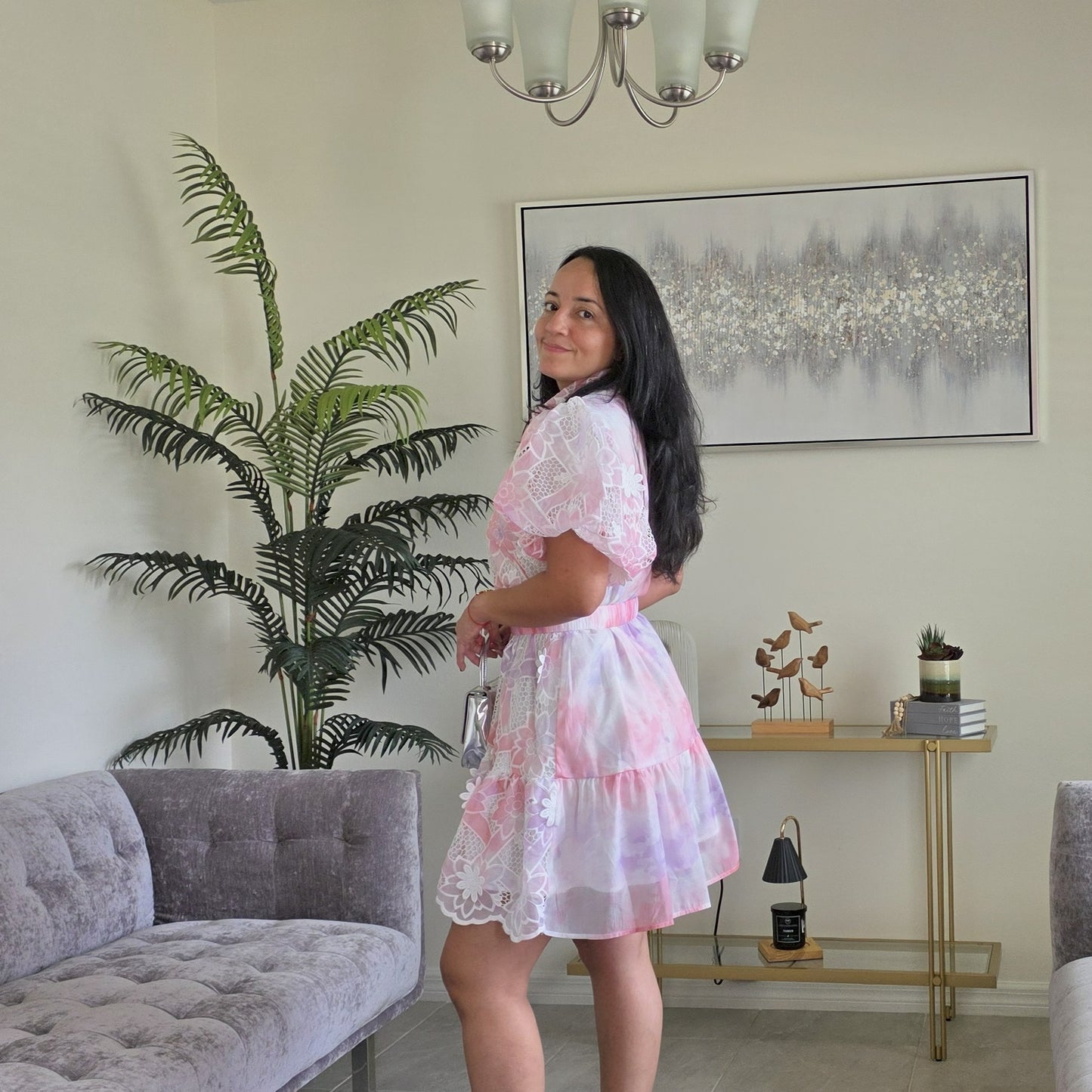Ivony pink  short dress
