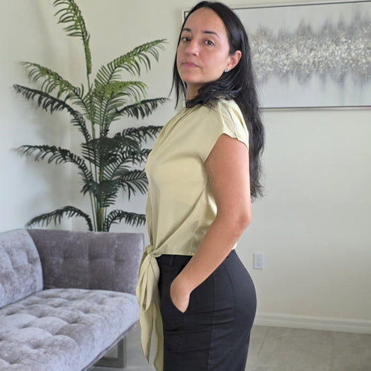 Yuji green silk top